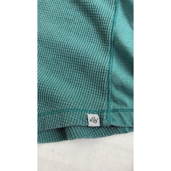 Eddie Bauer Waffle Knit Henley Shirt Thermal Top Womens XL Teal 90s Y2K Outdoor - Picture 3 of 11